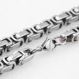 Men Stainless Steel Byzantine Box Chain