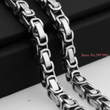 Men Stainless Steel Byzantine Box Chain