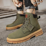 Men Leather Military Boots