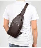 Luxury Brand Leather Men Vintage Crossbody bag