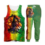 Unisex 3d Bob Marley Lion Print Shirt + Sweatpants