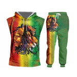 Unisex 3d Bob Marley Lion Print Shirt + Sweatpants