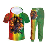 Unisex 3d Bob Marley Lion Print Shirt + Sweatpants