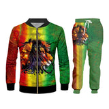 Unisex 3d Bob Marley Lion Print Shirt + Sweatpants