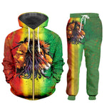 Unisex 3d Bob Marley Lion Print Shirt + Sweatpants