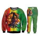 Unisex 3d Bob Marley Lion Print Shirt + Sweatpants