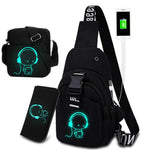 Multifunction Men Crossbody USB Charging Bag