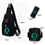 Multifunction Men Crossbody USB Charging Bag