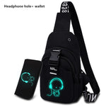 Multifunction Men Crossbody USB Charging Bag