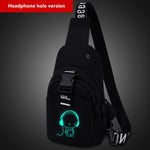 Multifunction Men Crossbody USB Charging Bag