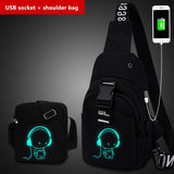 Multifunction Men Crossbody USB Charging Bag