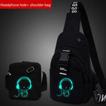 Multifunction Men Crossbody USB Charging Bag