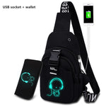 Multifunction Men Crossbody USB Charging Bag