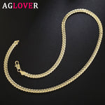 AGLOVER 925 Sterling Silver 20 Inch 18k Gold 6mm Full Sideways Chain