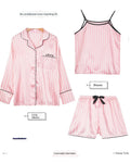 Women Silk 7Pcs Pajamas Sleepwear