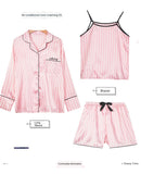 Women Silk 7Pcs Pajamas Sleepwear