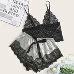 New Women Underwear Lace Satin Sleeveless Cami Sleepwear