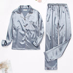 Women Silk Satin Pajamas Two Piece Set