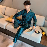 Women Silk Satin Pajamas Two Piece Set