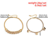 Luxury Rhinestone Cuban Link Chain Anklet