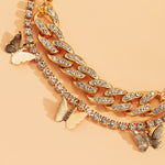 Luxury Rhinestone Cuban Link Chain Anklet