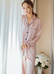 Women Silk Satin Pajamas Two Piece Set