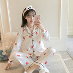 Women Silk Satin Pajamas Two Piece Set