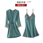 5PC Silk Lace Satin Women Pajamas