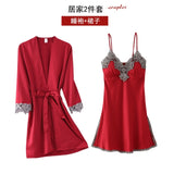 5PC Silk Lace Satin Women Pajamas