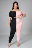 Plus Size Sexy Off Shoulder Skinny Pants Outfits