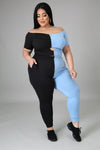 Plus Size Sexy Off Shoulder Skinny Pants Outfits