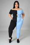 Plus Size Sexy Off Shoulder Skinny Pants Outfits