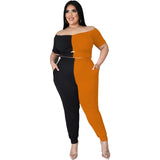 Plus Size Sexy Off Shoulder Skinny Pants Outfits