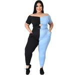 Plus Size Sexy Off Shoulder Skinny Pants Outfits