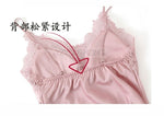 Pajama Set Women Lace Trim Satin Sleepwear