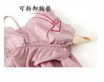 Pajama Set Women Lace Trim Satin Sleepwear