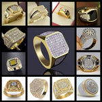 13 Styles Fashion Crystal Zircon Ring for Men