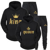 KING or QUEEN Printed Hooded Suits 2PCS