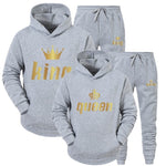 KING or QUEEN Printed Hooded Suits 2PCS