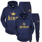 KING or QUEEN Printed Hooded Suits 2PCS