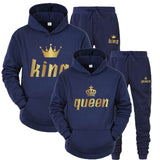 KING or QUEEN Printed Hooded Suits 2PCS