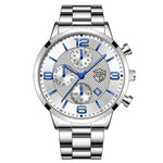 Men Business Stainless Steel Quartz Wrist Watch with Bracelet