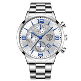 Men Business Stainless Steel Quartz Wrist Watch with Bracelet