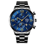 Men Business Stainless Steel Quartz Wrist Watch with Bracelet