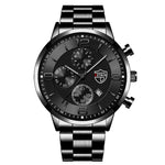 Men Business Stainless Steel Quartz Wrist Watch with Bracelet