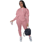 Women Two Piece Cotton Fall Hoodie Sweat Suit