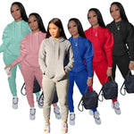 Women Two Piece Cotton Fall Hoodie Sweat Suit