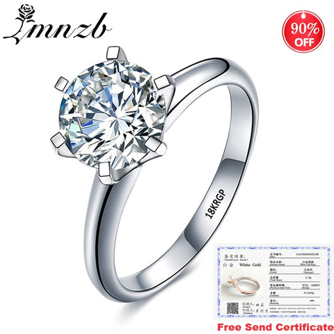 With Certificate Original 18K White Gold 2.0ct Lab Diamond Ring