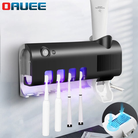 USB Toothbrush Sterilizer and Toothpaste Automatic Dispenser