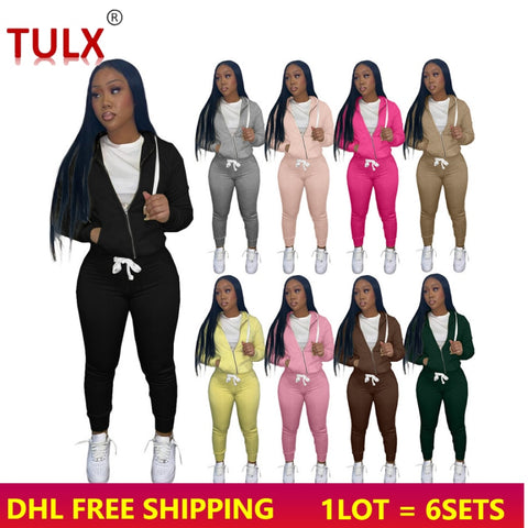 Women Hooded Solid Jogger Suit